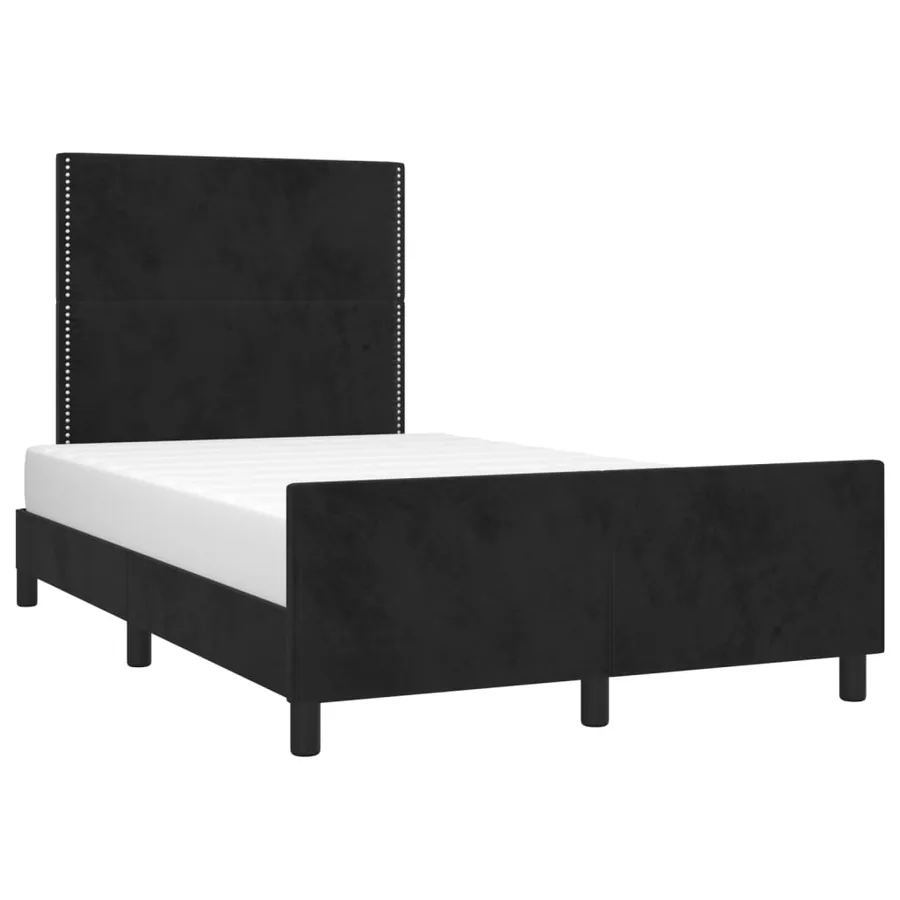 Cadre de lit sans matelas noir 120x190 cm velours - 4