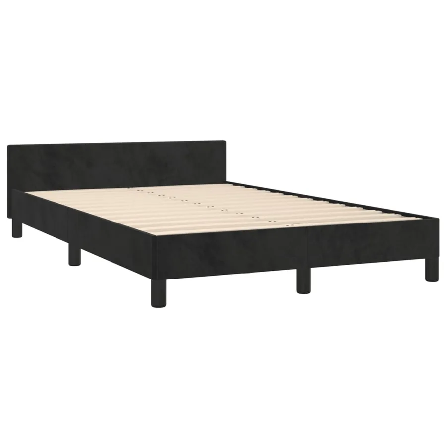 Cadre de lit sans matelas noir 120x190 cm velours - 5