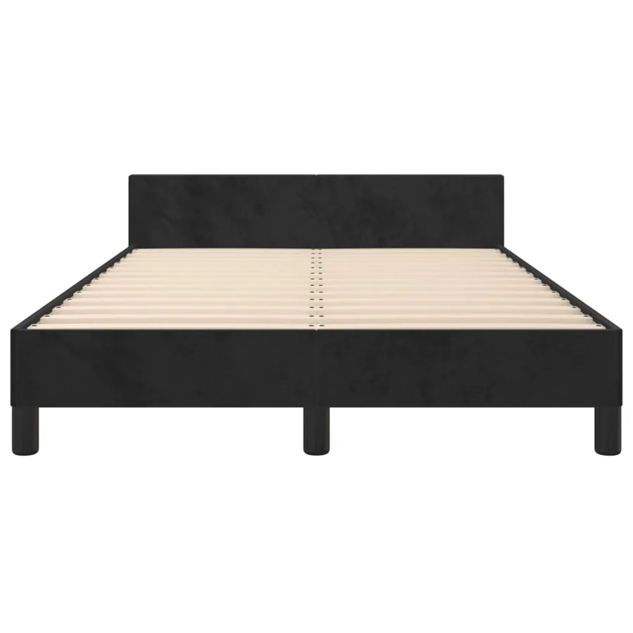 Cadre de lit sans matelas noir 120x190 cm velours - 6