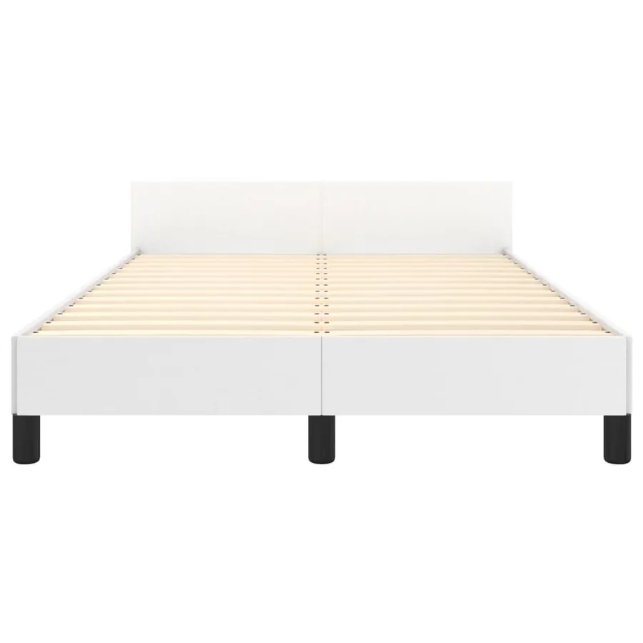 Cadre de lit sans matelas blanc 120x190 cm similicuir - 6