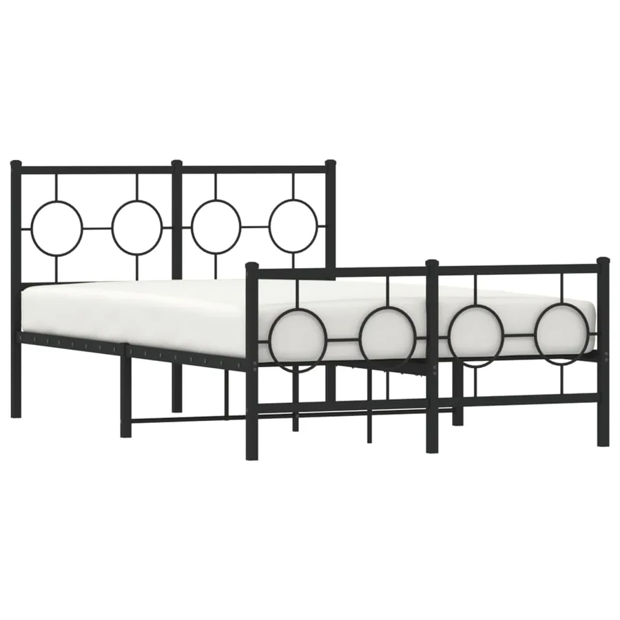 Cadre de lit métal sans matelas avec pied de lit noir 120x200cm - 4
