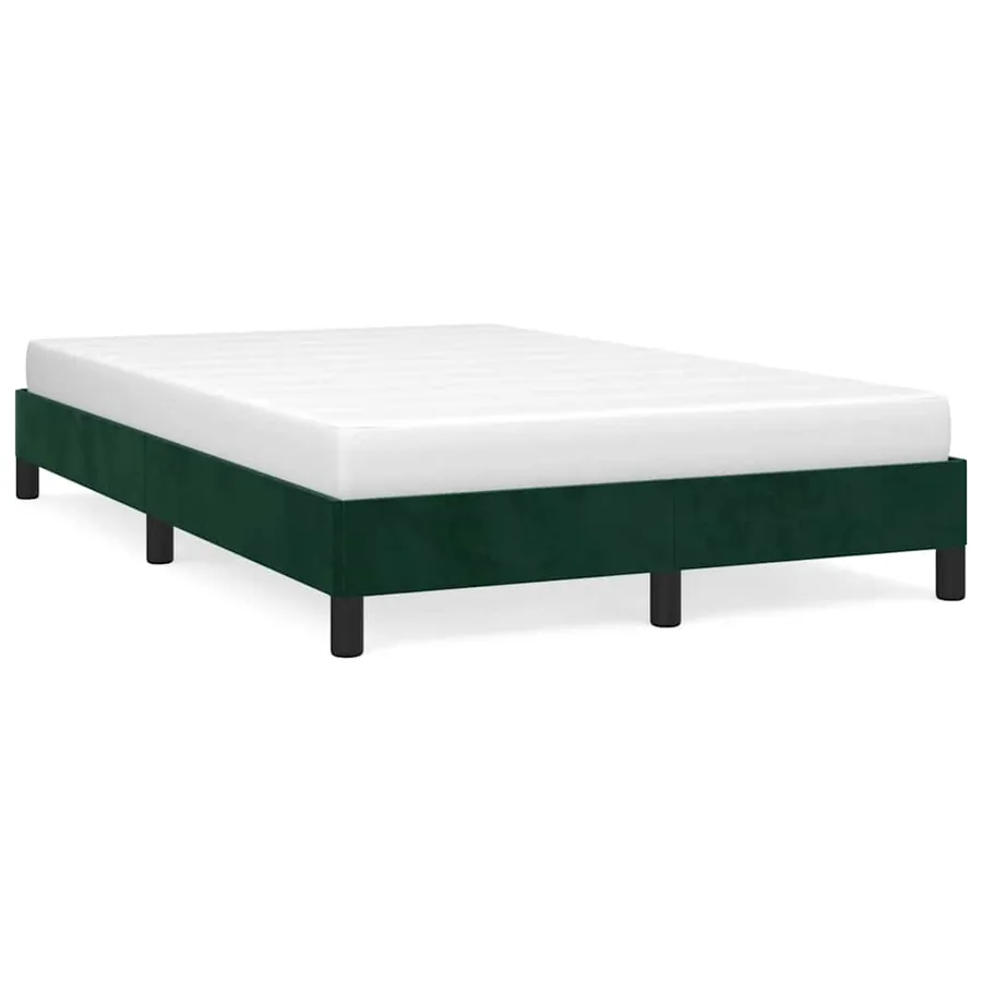 Cadre de lit sans matelas vert foncé 120x190 cm velours - 2
