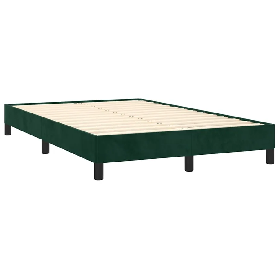 Cadre de lit sans matelas vert foncé 120x190 cm velours - 3