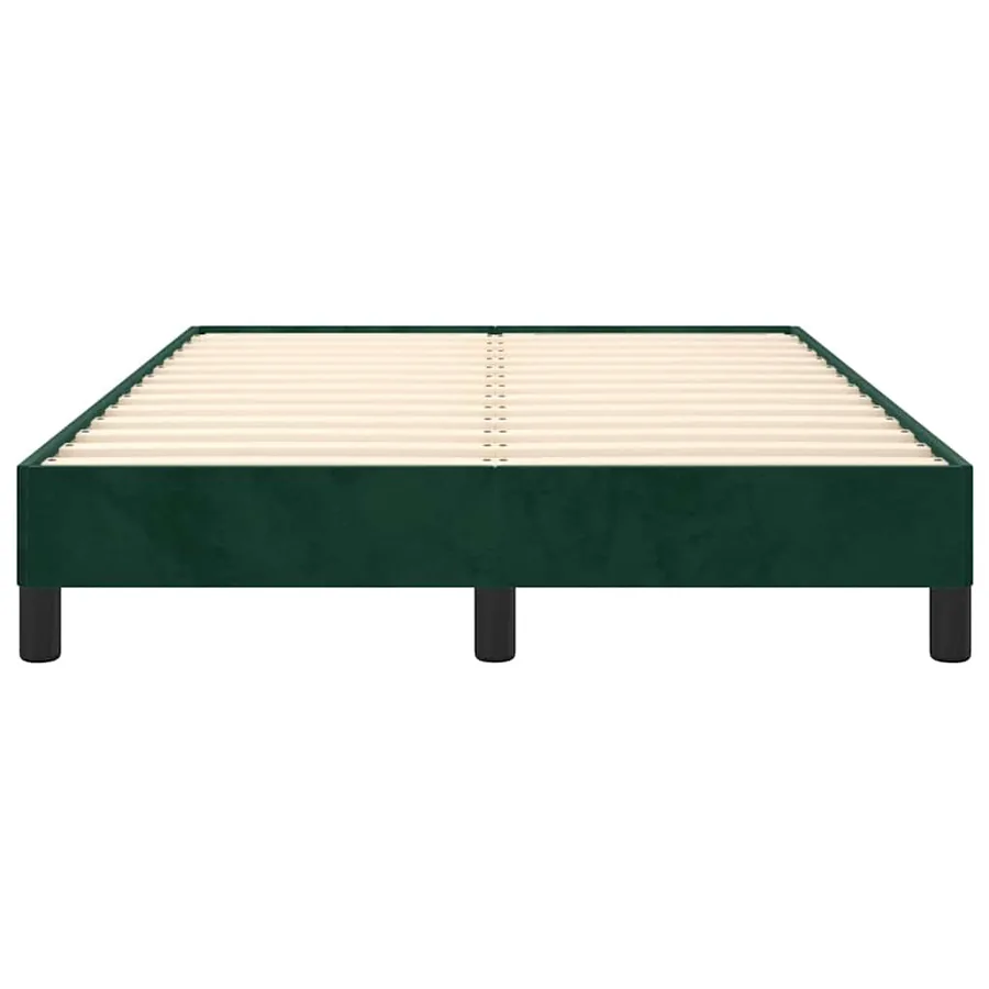 Cadre de lit sans matelas vert foncé 120x190 cm velours - 5
