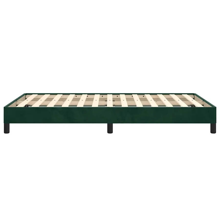 Cadre de lit sans matelas vert foncé 120x190 cm velours - 6