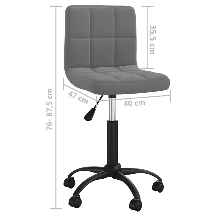 Chaise pivotante à manger Gris foncé Velours - 7