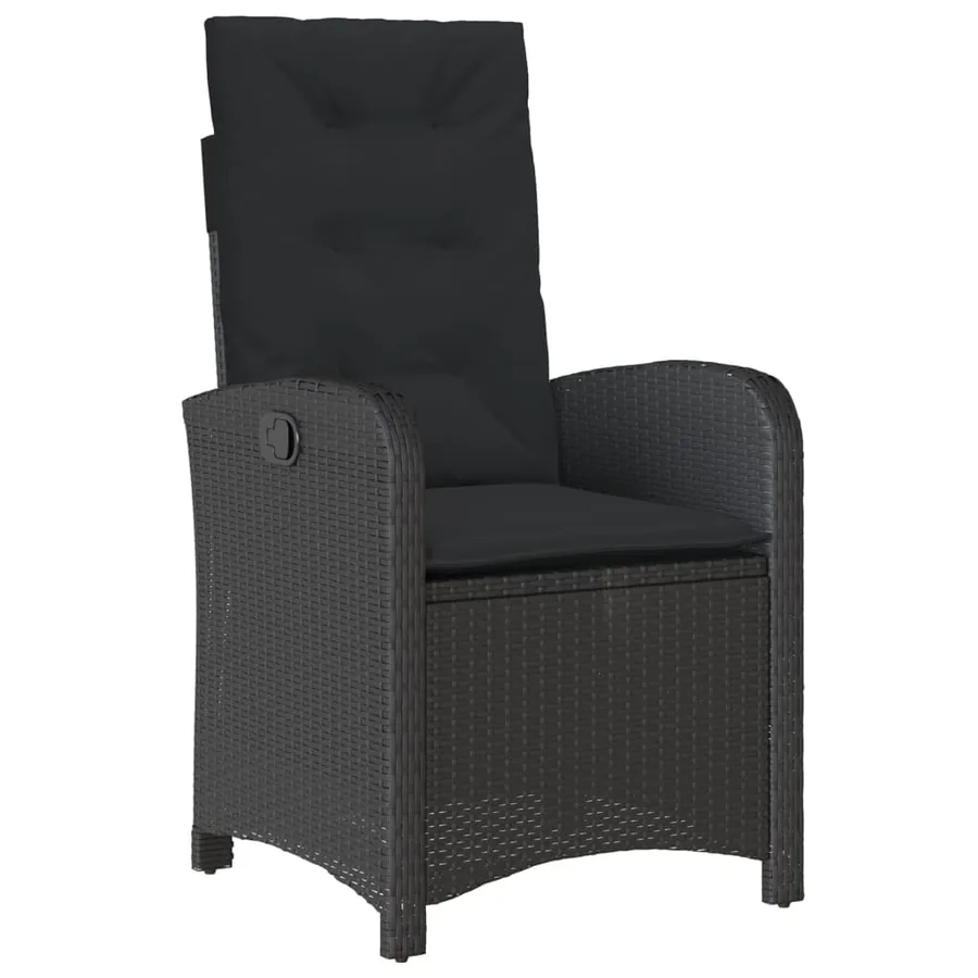 Ensemble à manger de jardin coussins 7pcs Noir Résine tressée - 3