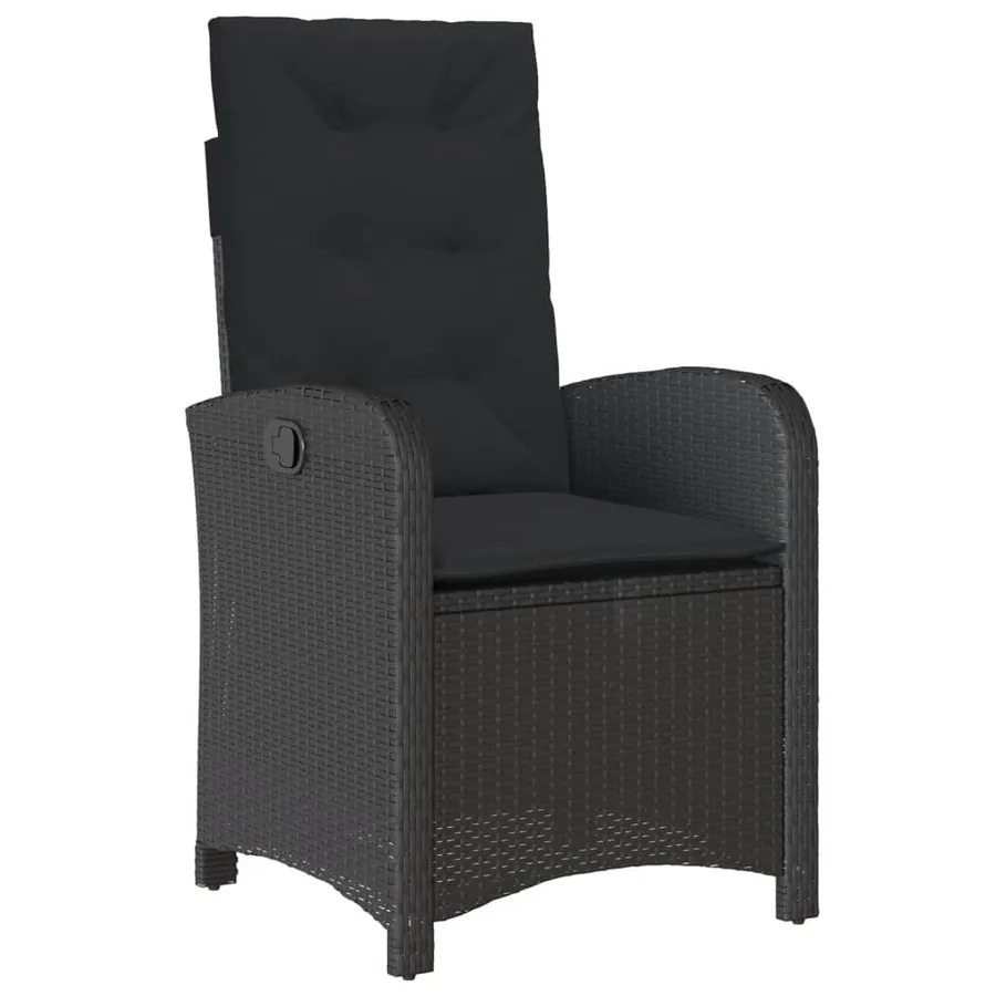 Ensemble à manger de jardin 9pcs coussins noir résine tressée - 4