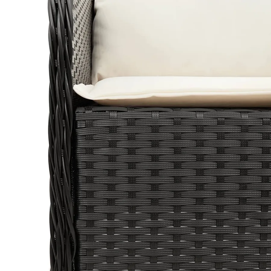 Ensemble à manger de jardin coussins 7pcs Noir Résine tressée - 5
