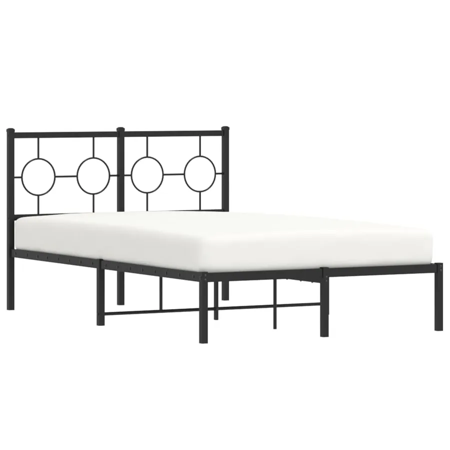 Cadre de lit métal sans matelas avec tête de lit noir 120x190cm - 4
