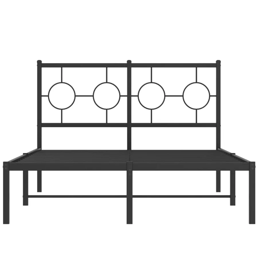 Cadre de lit métal sans matelas avec tête de lit noir 120x190cm - 5