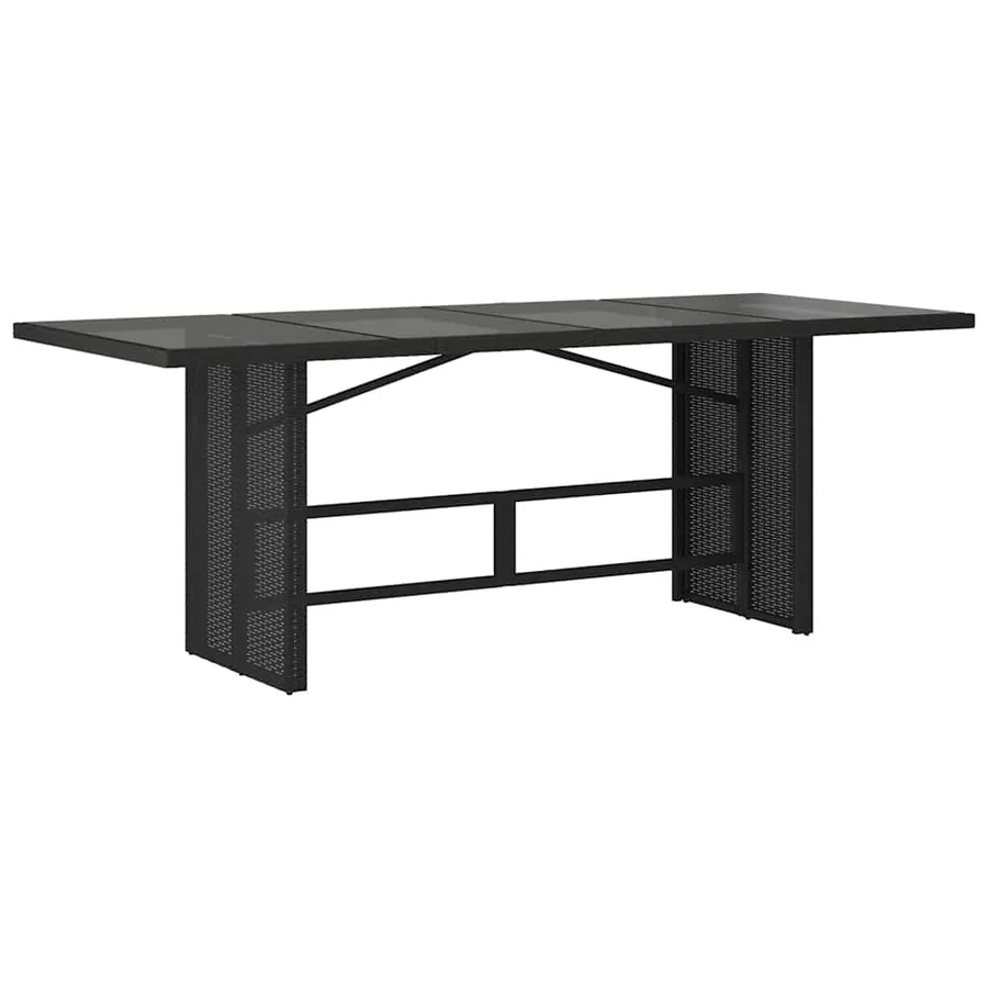 Ensemble à manger de jardin 9pcs coussins noir résine tressée - 4
