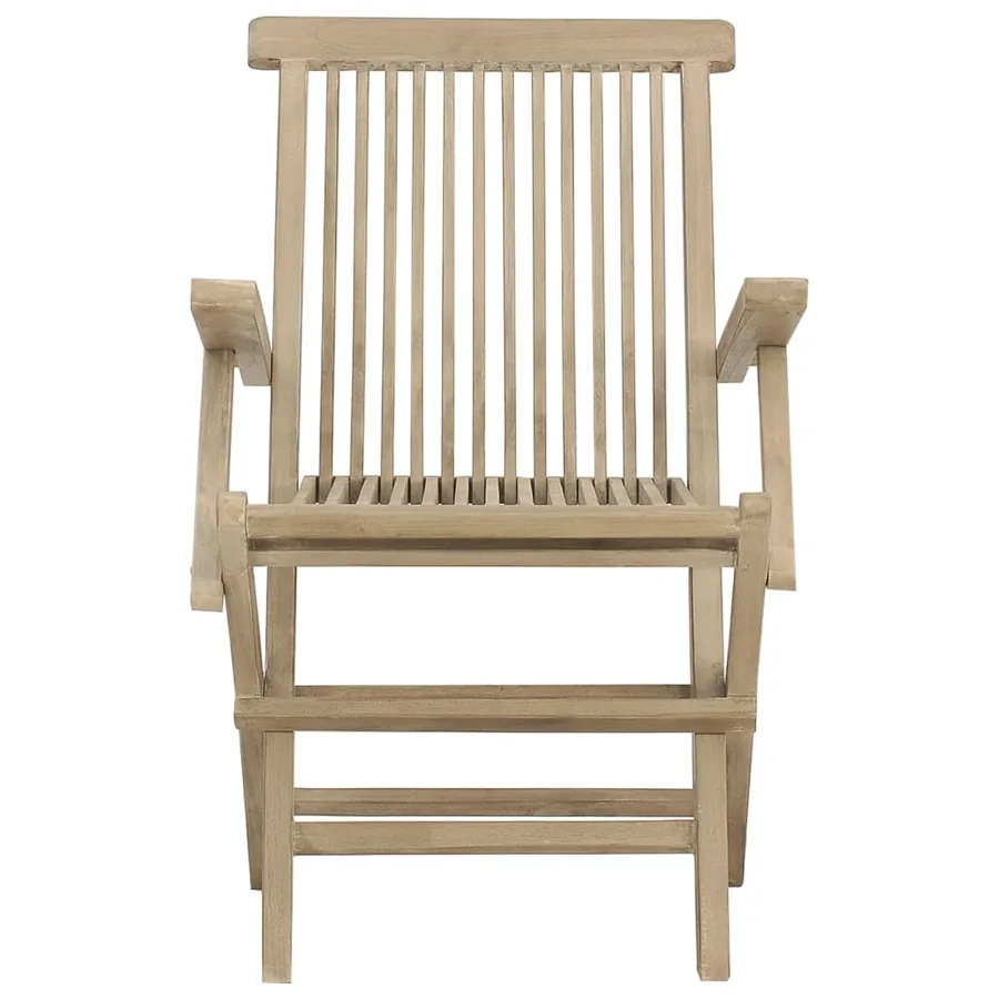 Chaises de jardin pliantes lot de 2 gris 56x61x89cm bois teck - 4