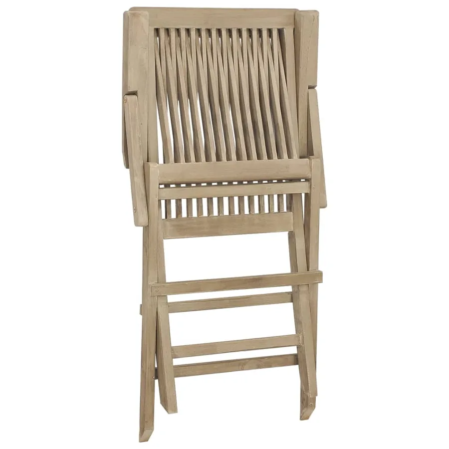 Chaises de jardin pliantes lot de 2 gris 56x61x89cm bois teck - 6