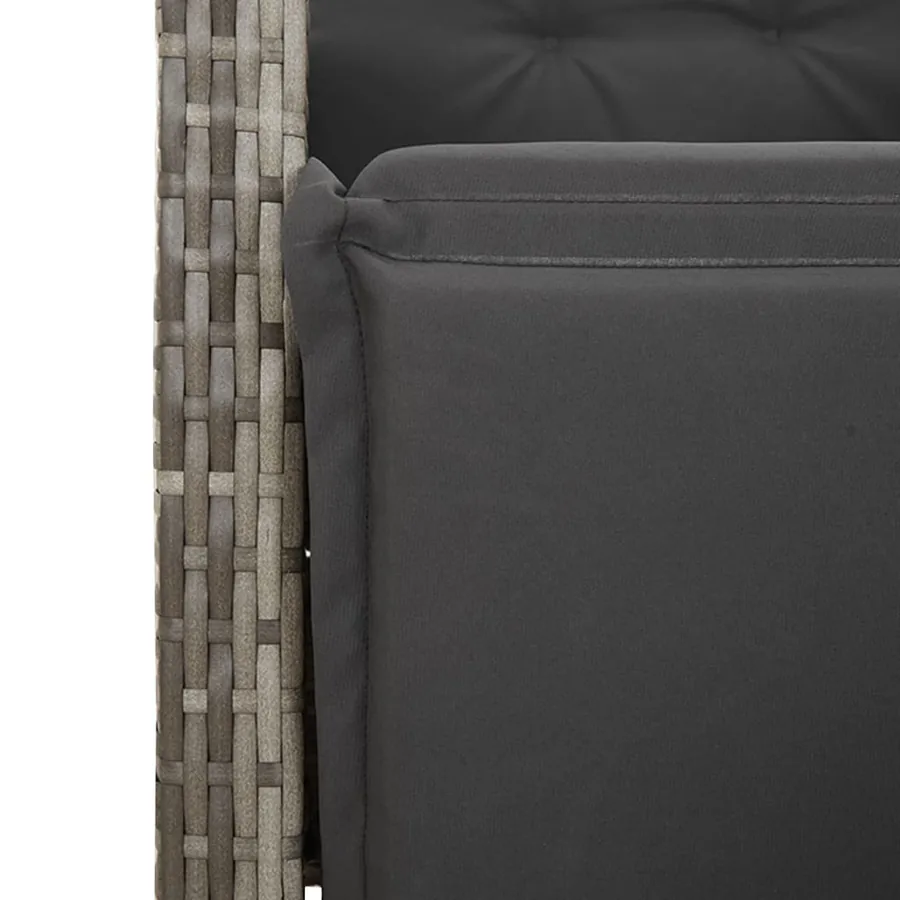 Ensemble à manger de jardin et coussins 7 pcs gris rotin - 6