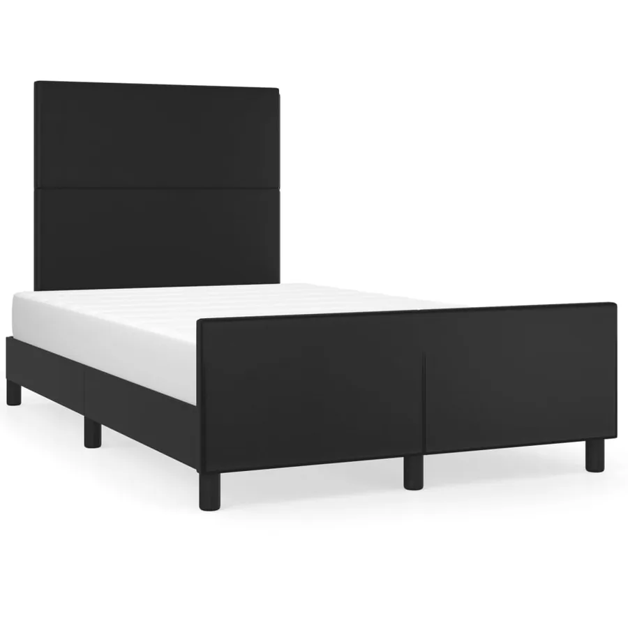 Cadre de lit sans matelas noir 120x190 cm similicuir - 2