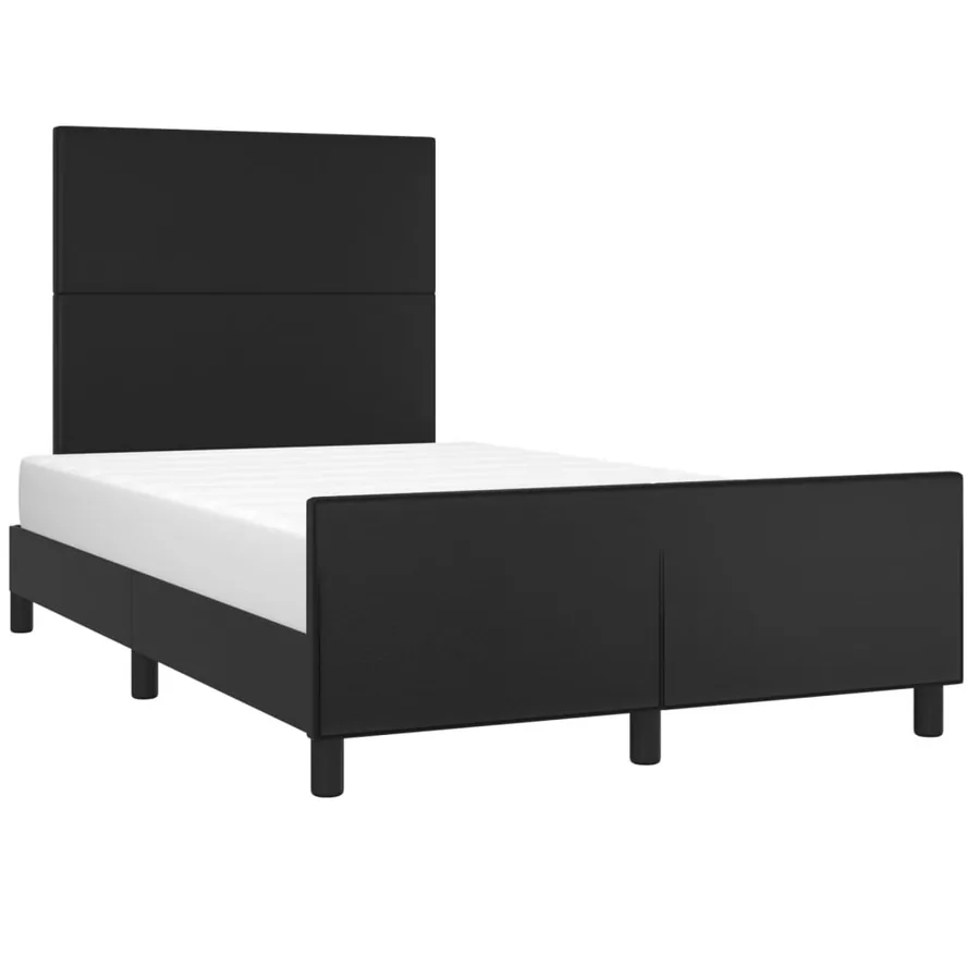 Cadre de lit sans matelas noir 120x190 cm similicuir - 4