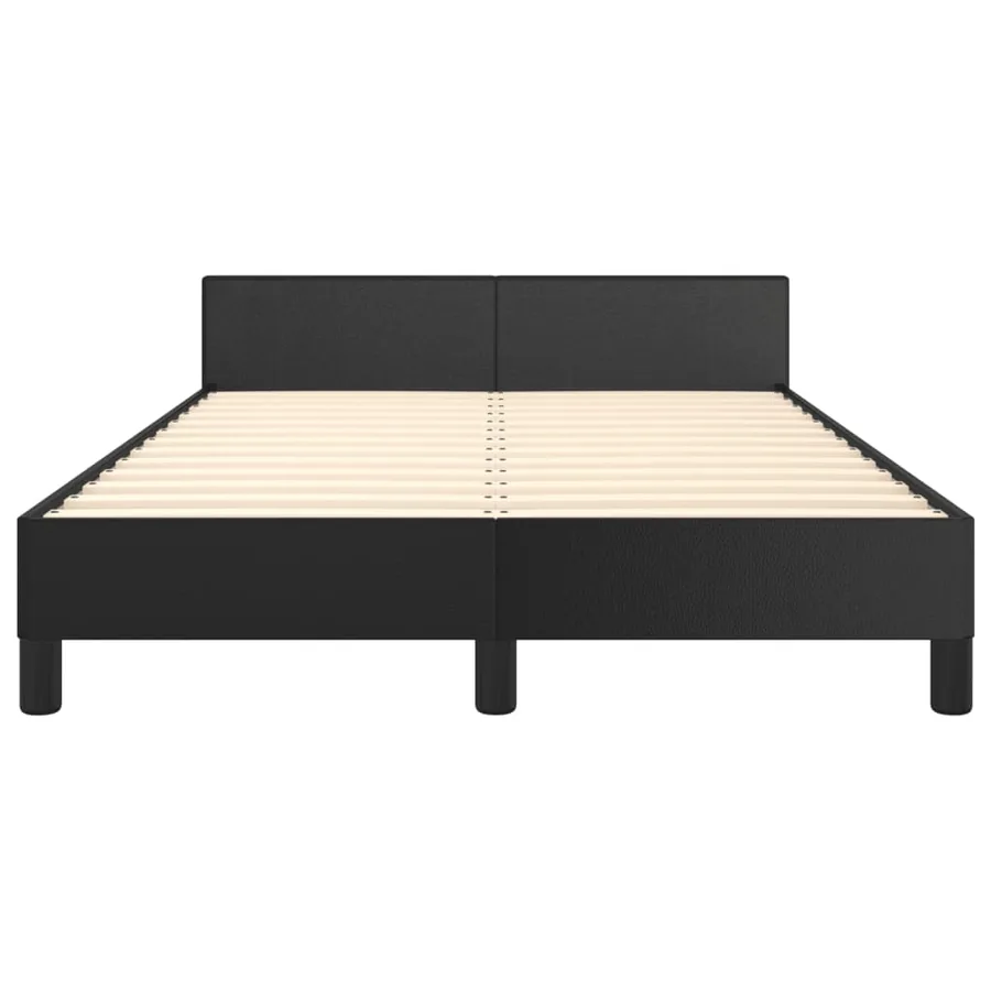 Cadre de lit sans matelas noir 120x190 cm similicuir - 6