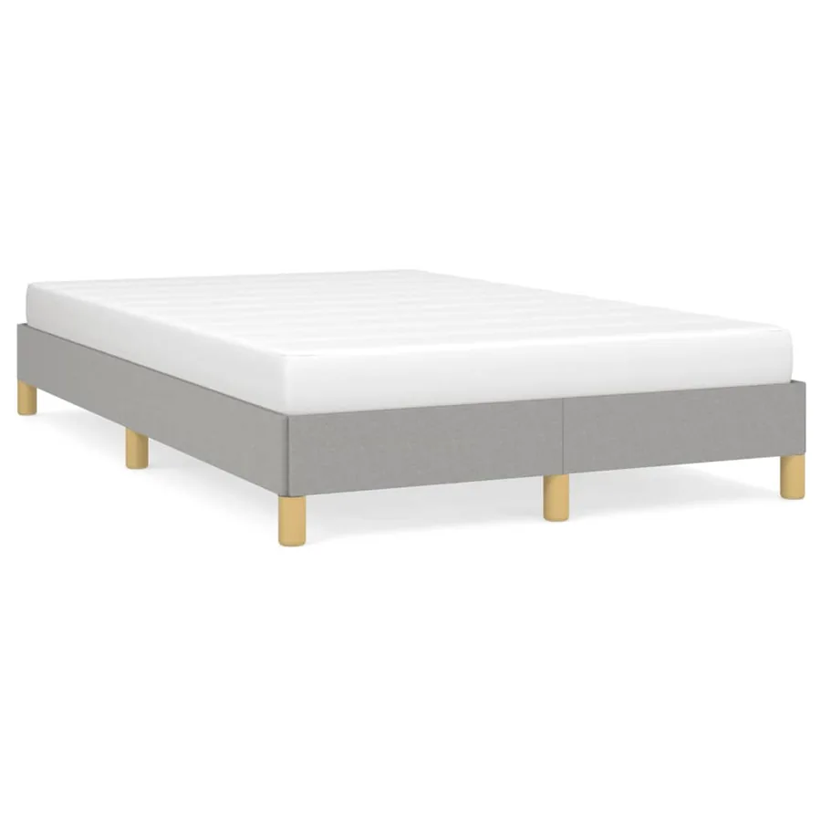 Cadre de lit sans matelas gris clair 120x190 cm tissu - 2