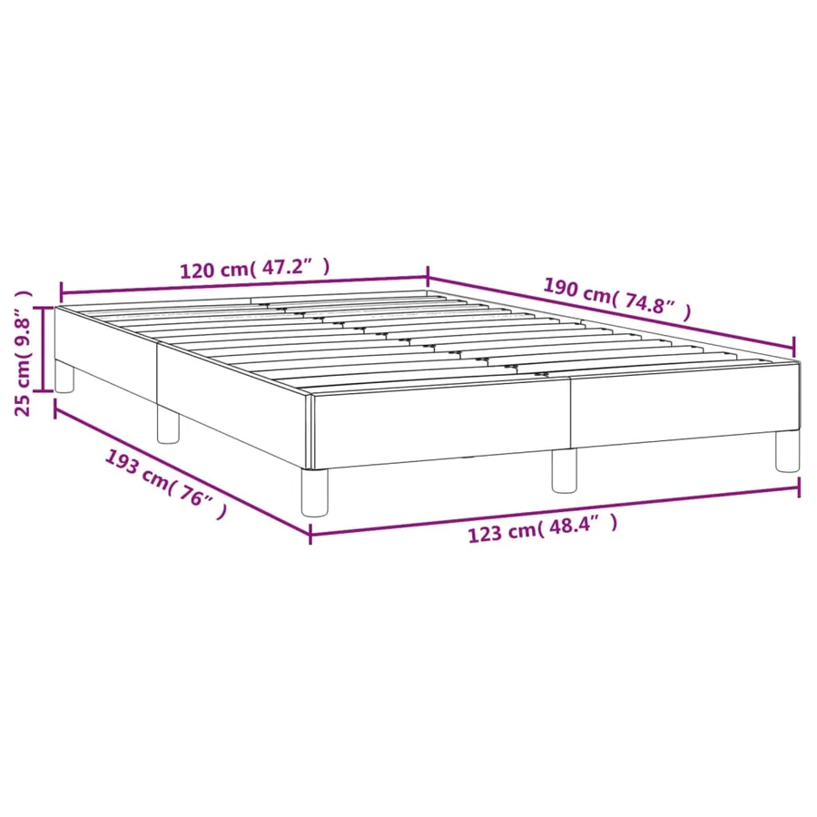 Cadre de lit sans matelas gris clair 120x190 cm tissu - 9