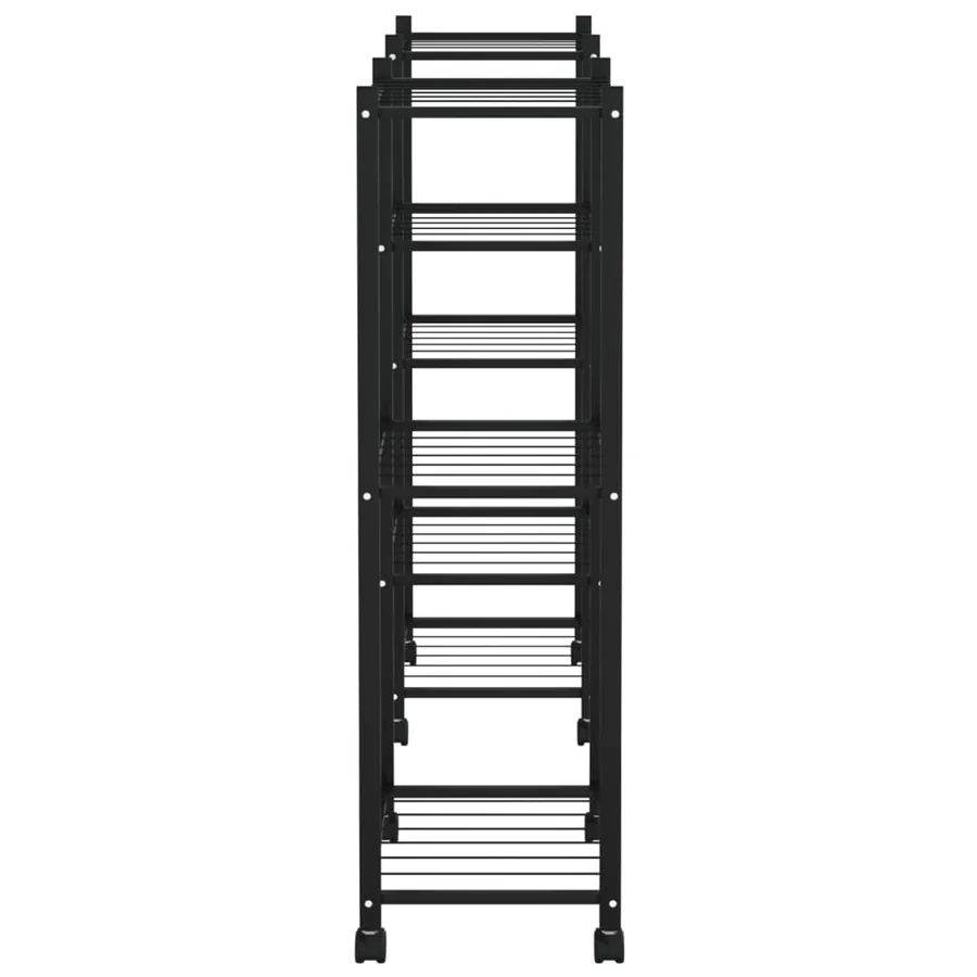Jardinière avec roues 83x25x83,5 cm Noir Fer - 4