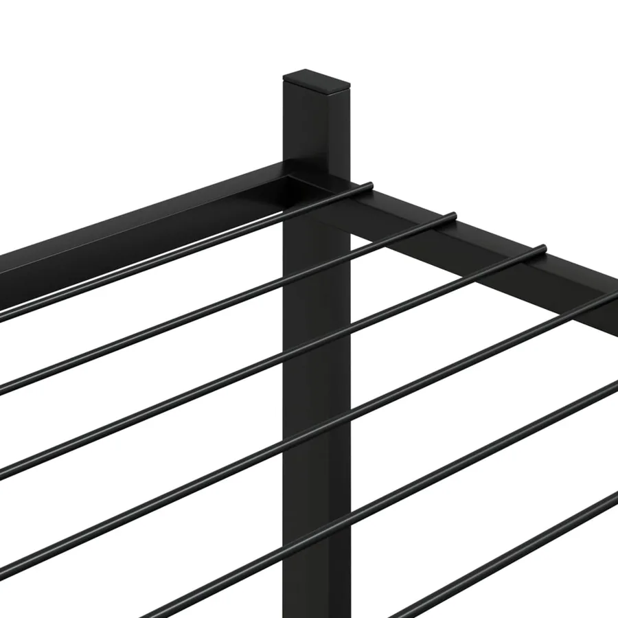 Jardinière avec roues 83x25x83,5 cm Noir Fer - 5