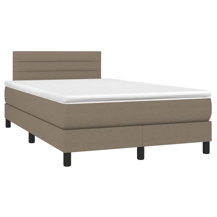 Sommier à lattes de lit matelas et LED taupe 120x190 cm tissu - 3