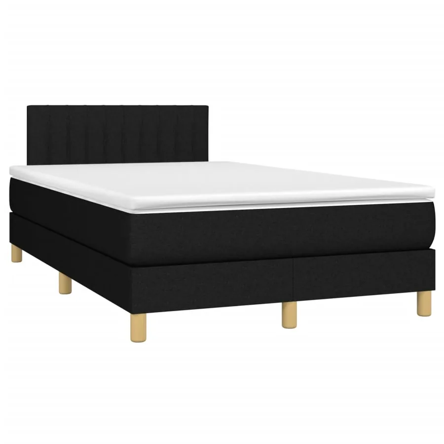 Sommier à lattes de lit avec matelas noir 120x190 cm tissu - 2