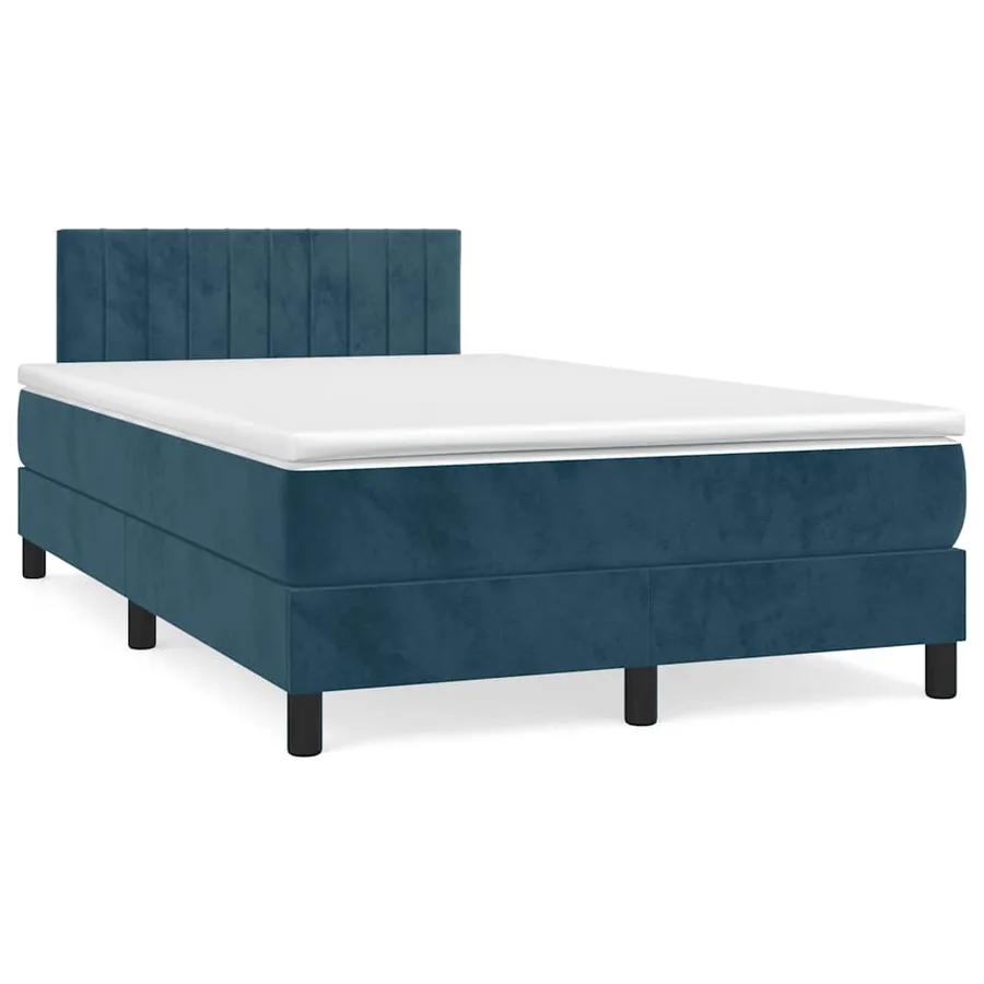 Sommier à lattes de lit avec matelas LED bleu foncé 120x190 cm - 5