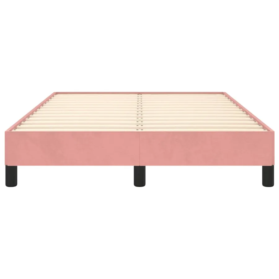 Cadre de lit sans matelas rose 120x190 cm velours - 5