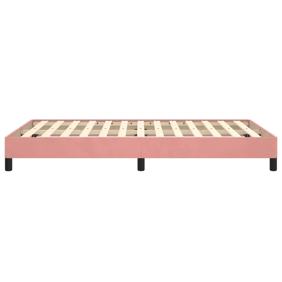 Cadre de lit sans matelas rose 120x190 cm velours - 6