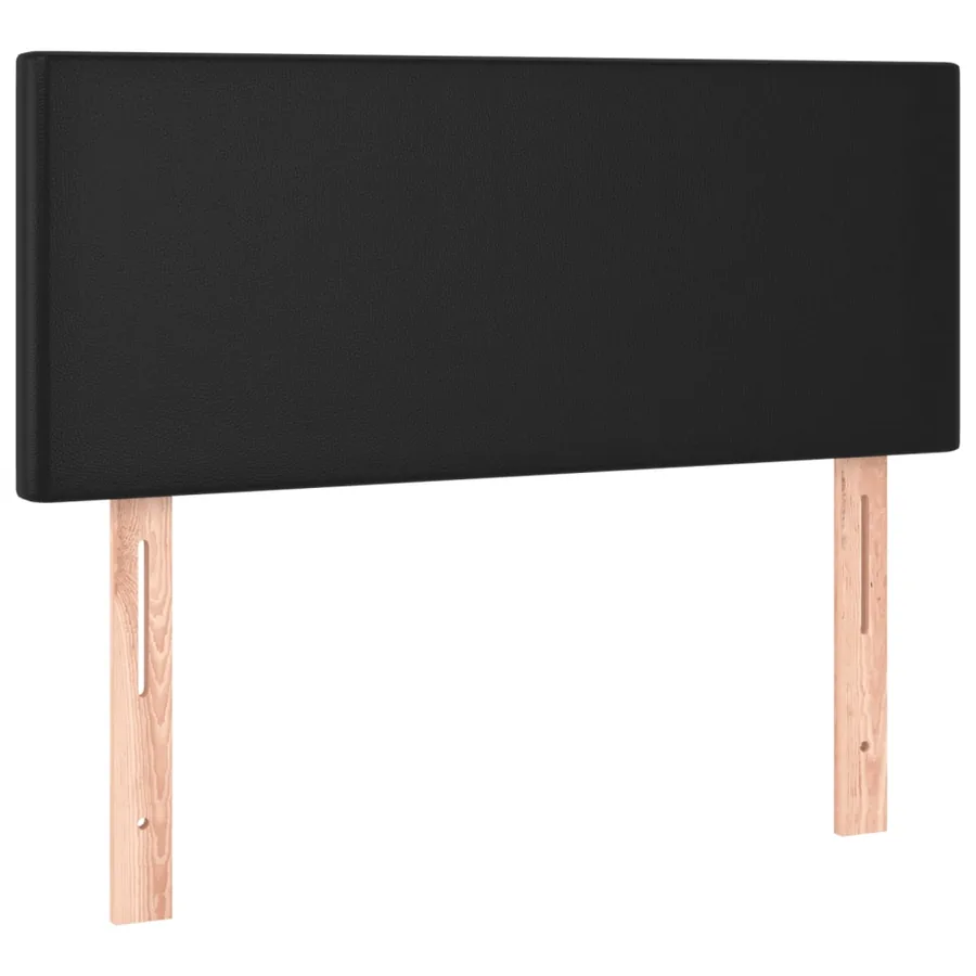 Sommier à lattes de lit avec matelas noir 120x190 cm similicuir - 6