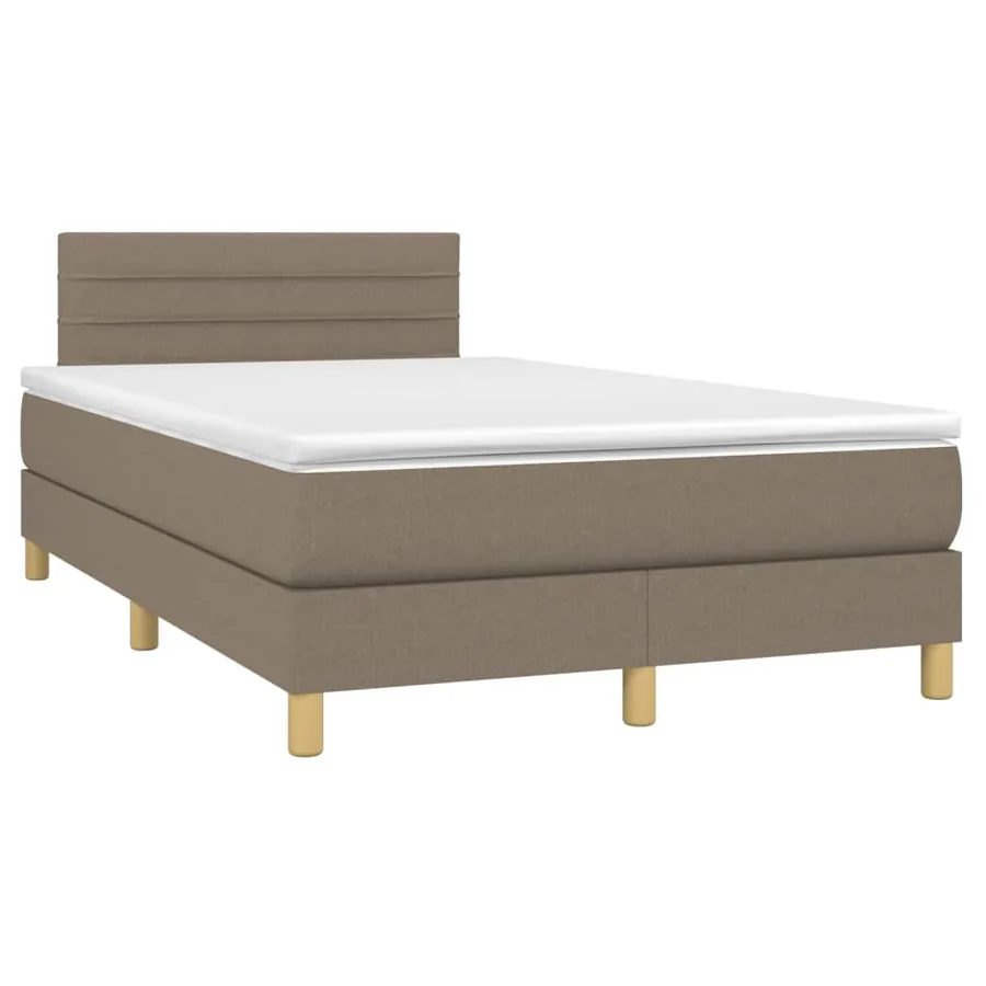 Sommier à lattes de lit avec matelas taupe 120x190 cm tissu - 2
