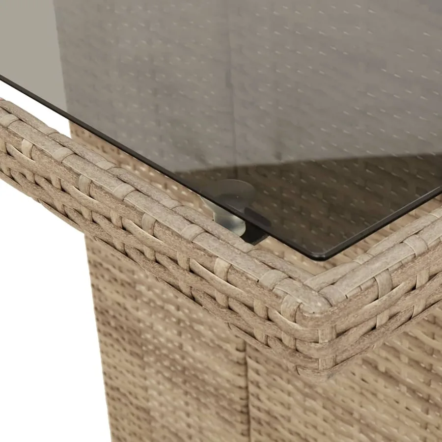 Ensemble à manger de jardin et coussins 9 pcs beige Poly rotin - 8