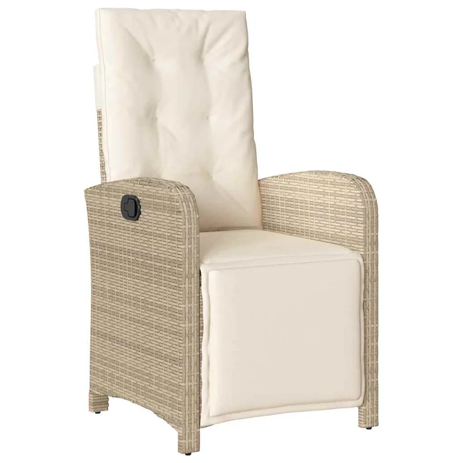 Ensemble à manger de jardin et coussins 9 pcs beige Poly rotin - 3