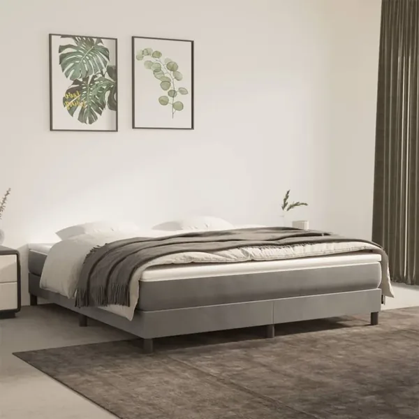 Matelas de lit à ressorts ensachés fermeté moyenne Gris clair 160x200x20 cm
