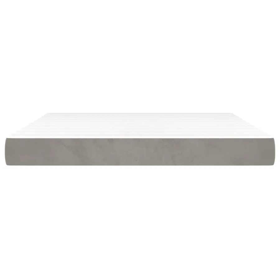 Matelas de lit à ressorts ensachés fermeté moyenne Gris clair 160x200x20 cm - 3