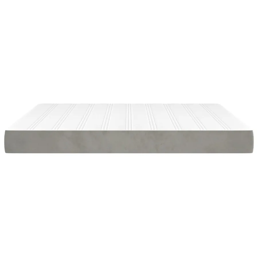 Matelas de lit à ressorts ensachés fermeté moyenne Gris clair 160x200x20 cm - 4