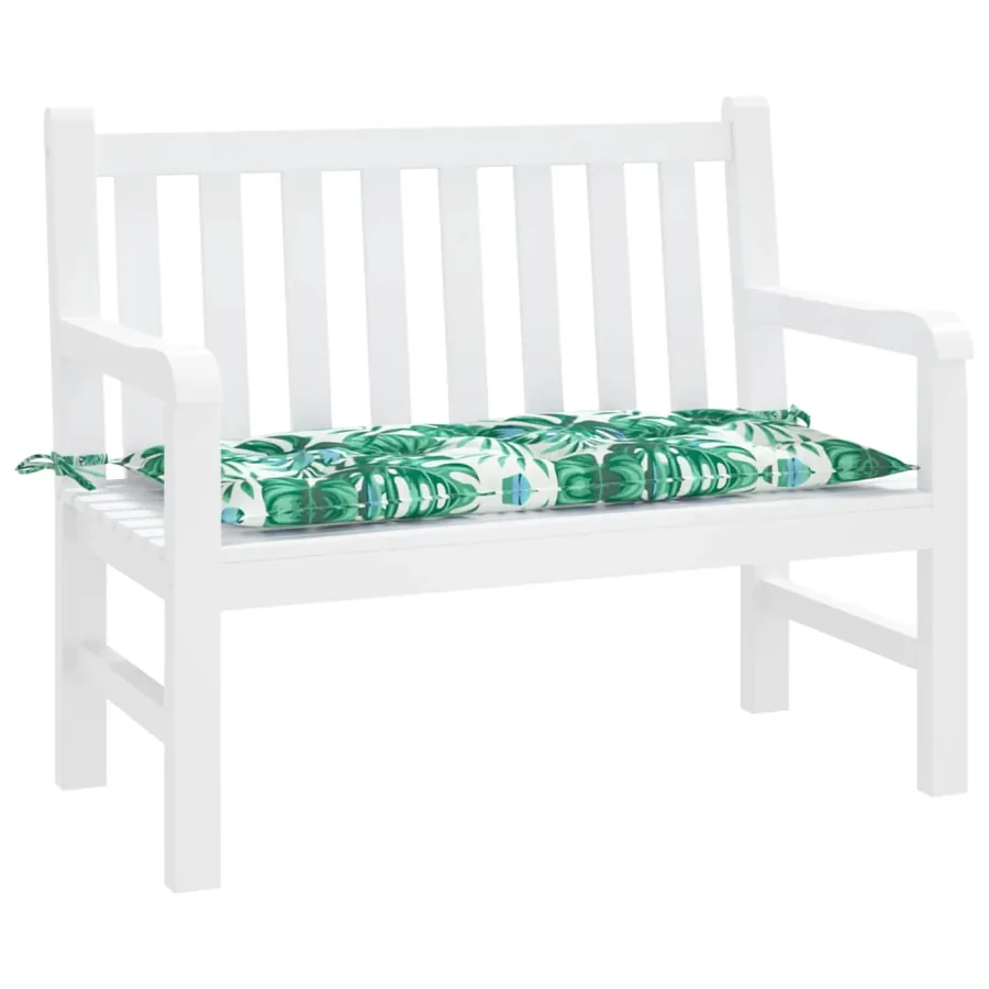Coussin de banc de jardin motif de feuilles 110x50x7 cm - 3