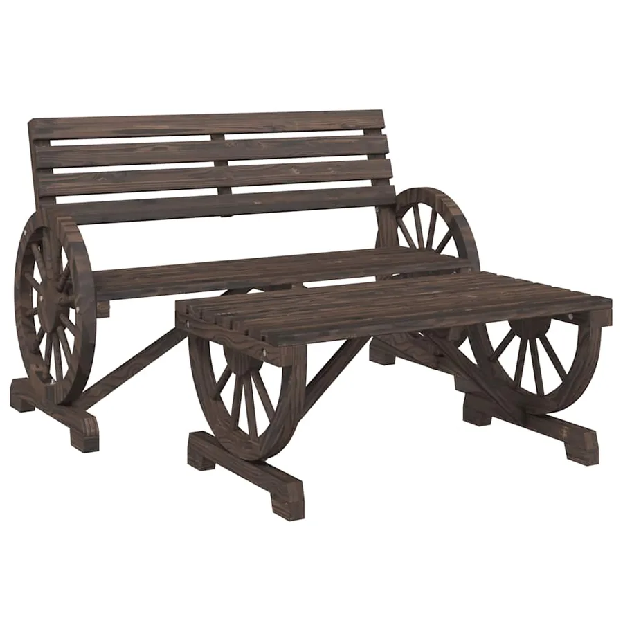 Salon de jardin 4 pcs bois de sapin massif - 4