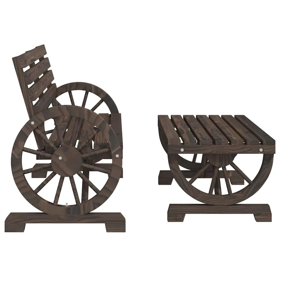 Salon de jardin 4 pcs bois de sapin massif - 8