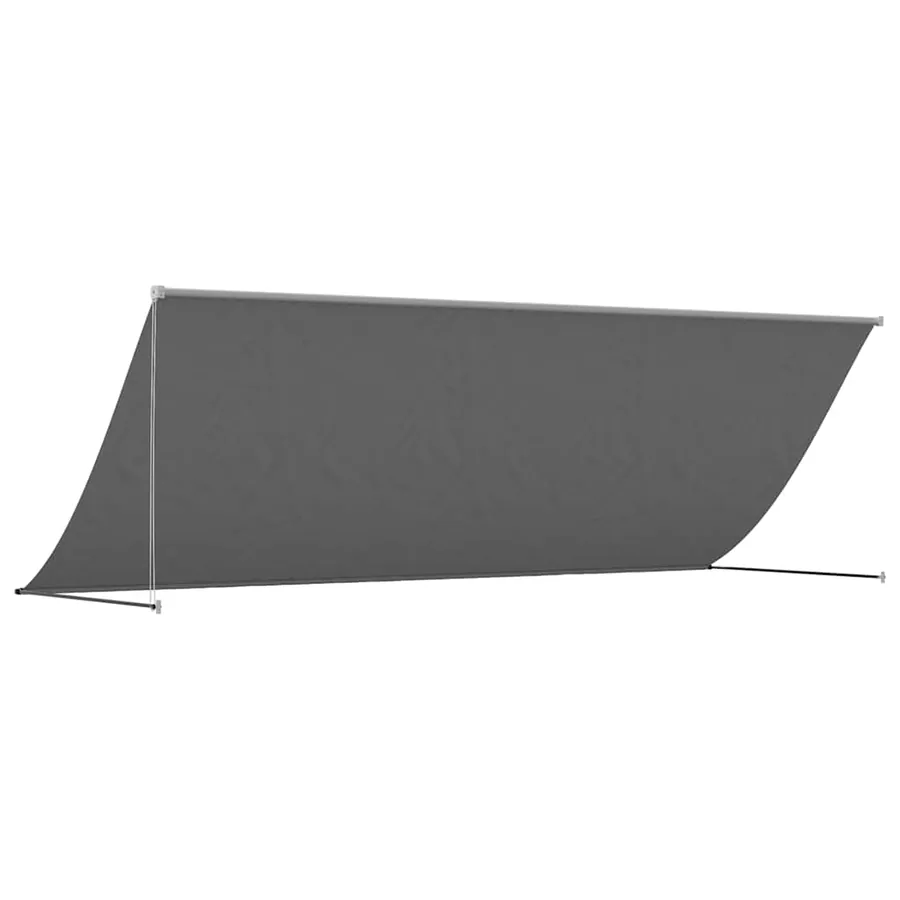 Auvent rétractable anthracite 400x150 m tissu et acier - 5