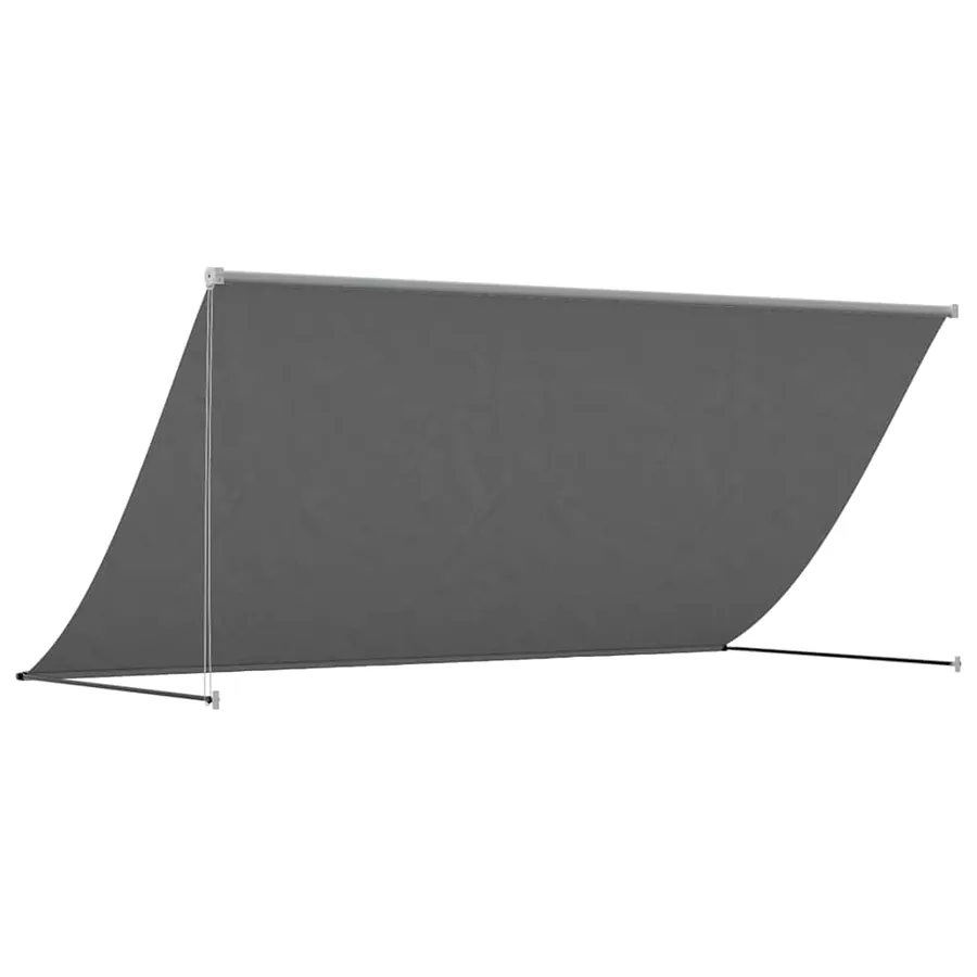 Auvent rétractable anthracite 300x150 m tissu et acier - 5