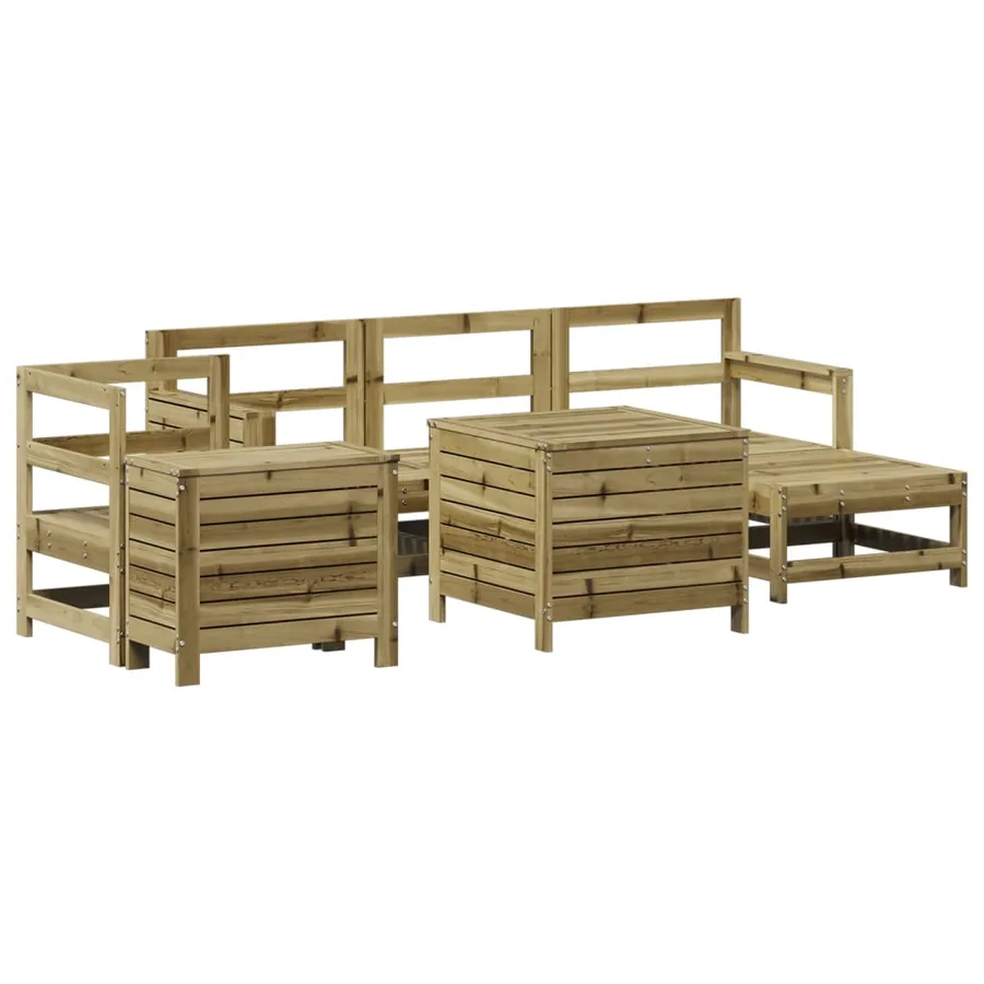Salon de jardin 7 pcs bois de pin imprégné - 2