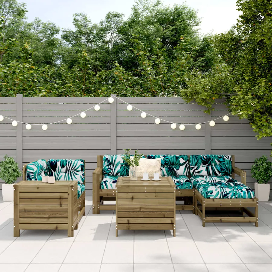Salon de jardin 7 pcs bois de pin imprégné - 3