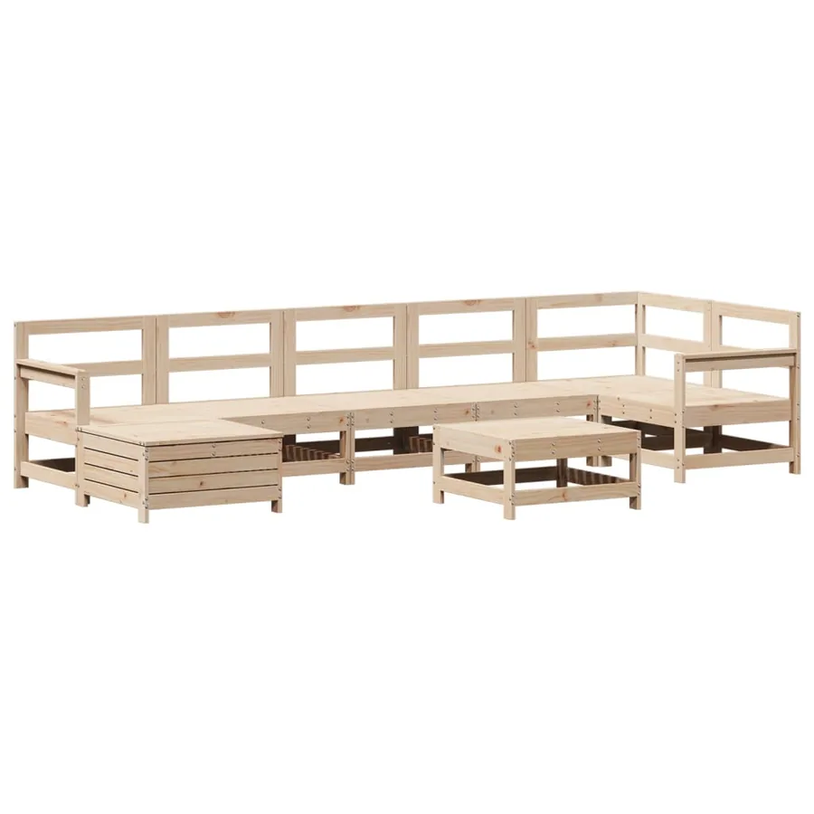 Salon de jardin 8 pcs bois de pin massif - 2