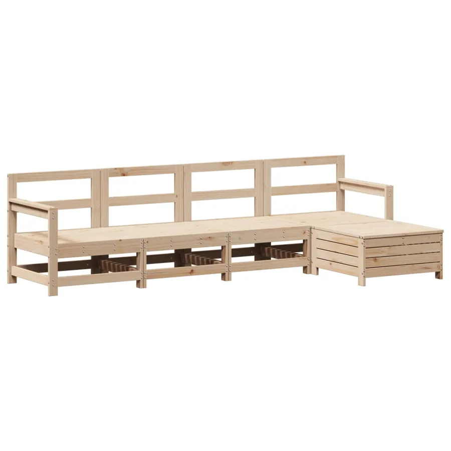 Salon de jardin 5 pcs bois de pin massif - 2