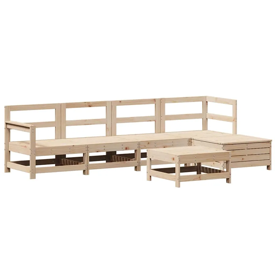 Salon de jardin 6 pcs bois de pin massif - 2