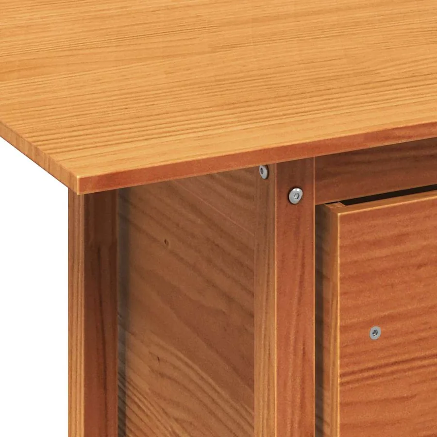 Table de jardin cire marron 100x50x75 cm bois massif de pin - 10