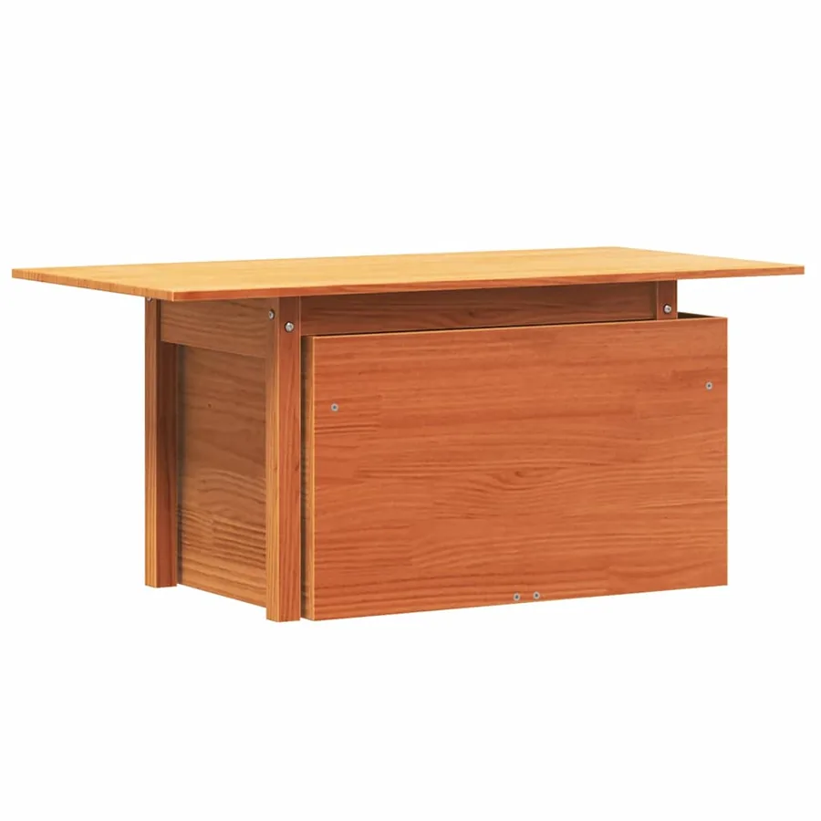 Table de jardin cire marron 100x50x75 cm bois massif de pin - 2